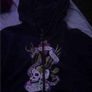 ed hardy cropped zip up hoodie